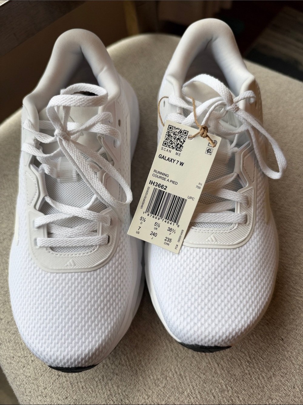 Adidas Cloudfoam Galaxy Size 7 White Running Shoes